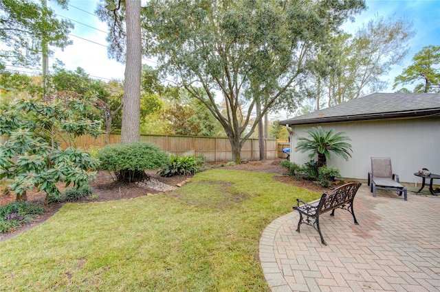 view of yard with a patio area