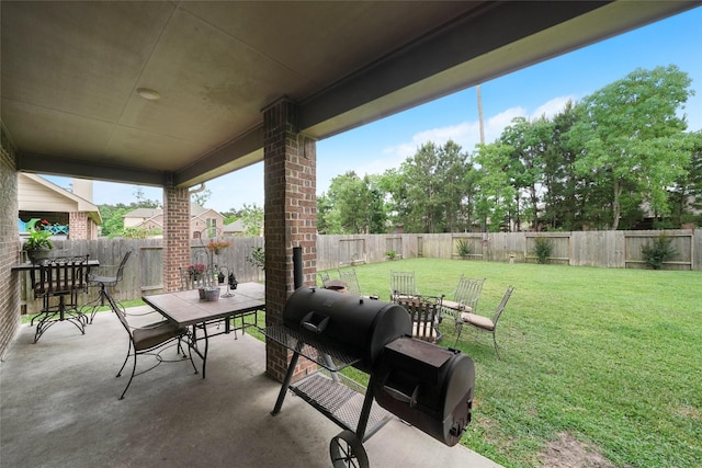 view of patio featuring area for grilling