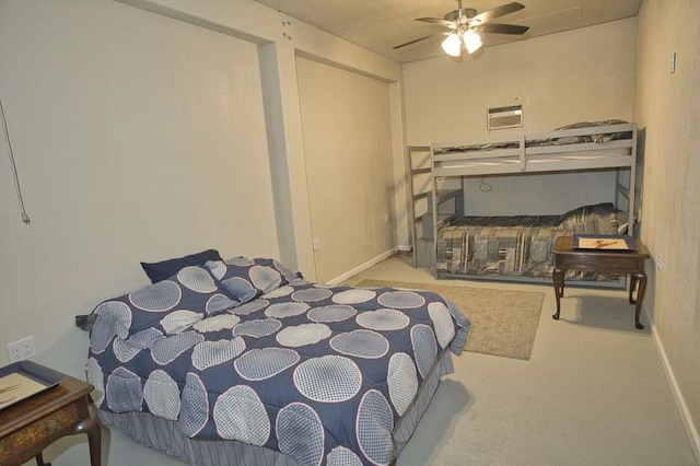 bedroom featuring ceiling fan