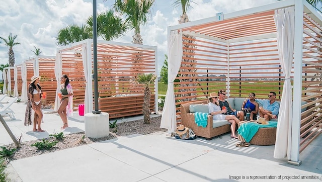 view of patio with an outdoor living space