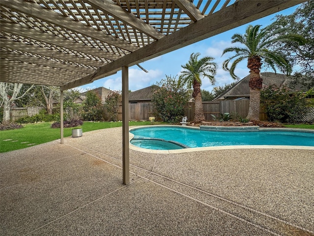 view of swimming pool featuring a patio