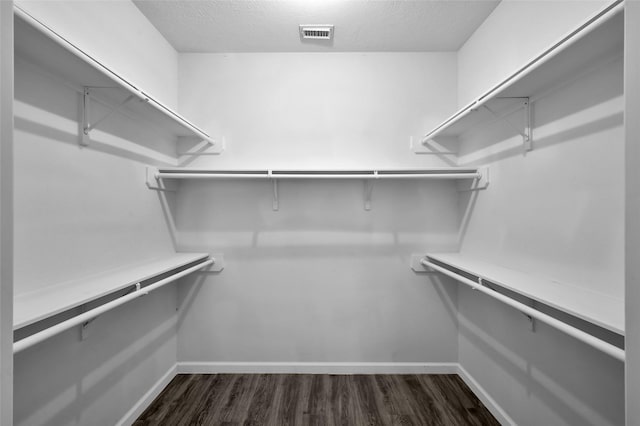 walk in closet featuring dark hardwood / wood-style flooring