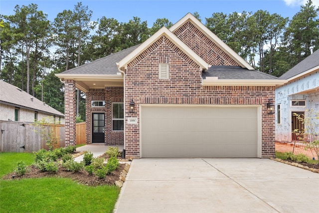 view of front facade with a garage