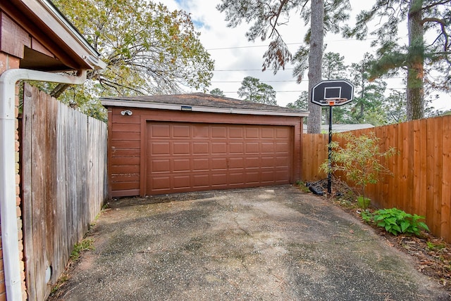 view of garage