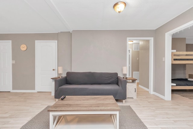 living room featuring light hardwood / wood-style flooring