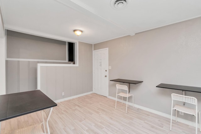 interior space with light wood-type flooring