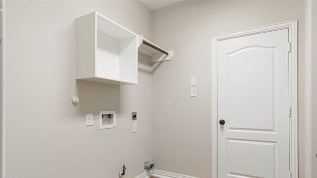 laundry room featuring gas dryer hookup, washer hookup, and hookup for an electric dryer