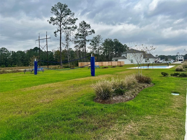 surrounding community featuring a lawn