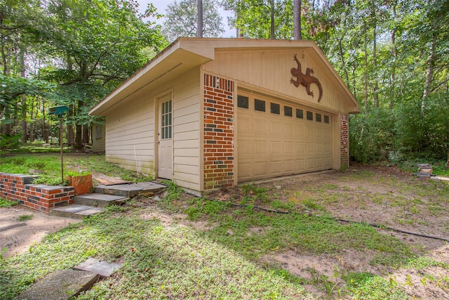 view of garage