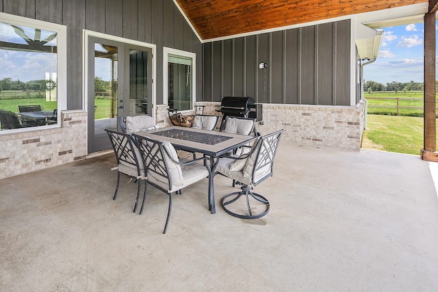 view of patio / terrace with a grill