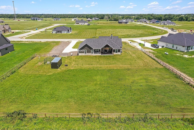 drone / aerial view featuring a rural view