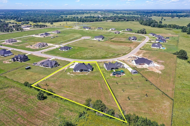 aerial view featuring a rural view