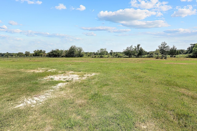 view of yard with a rural view