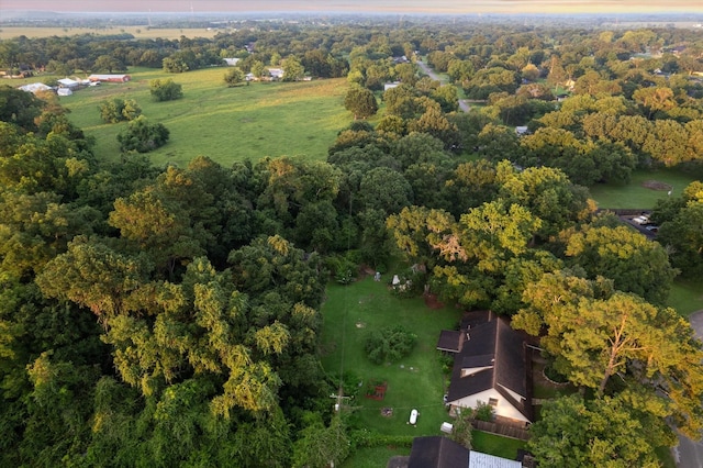 aerial view with a rural view and a forest view