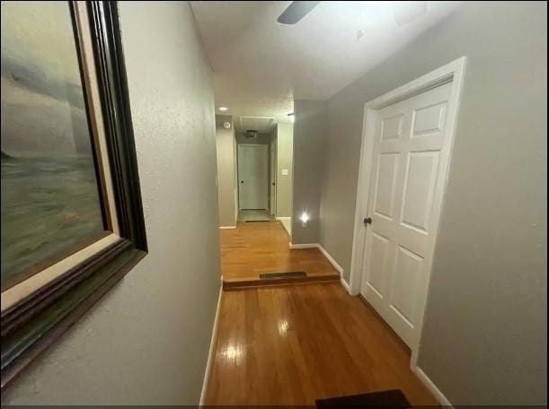 corridor featuring hardwood / wood-style flooring