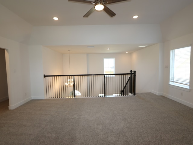 8327 Oceanmist Cove Dr, Cypress, TX 77433 - carpeted empty room featuring baseboards, a ceiling fan, and recessed lighting