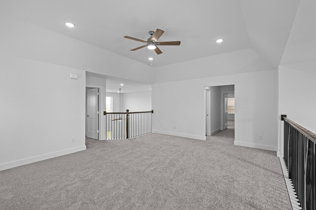 8327 Oceanmist Cove Dr, Cypress, TX 77433 - unfurnished room with recessed lighting, ceiling fan, light carpet, healthy amount of natural light, and baseboards