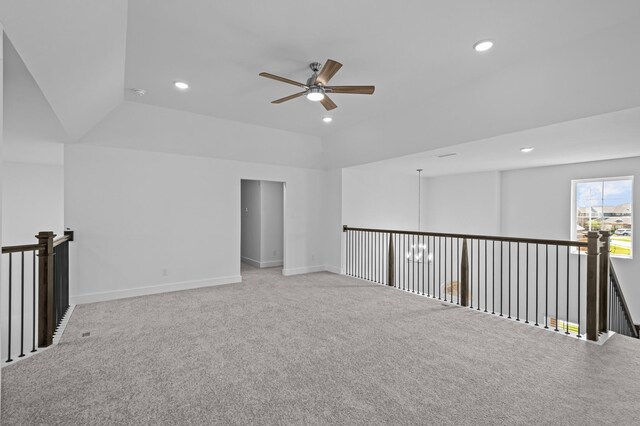 8327 Oceanmist Cove Dr, Cypress, TX 77433 - unfurnished room featuring a ceiling fan, recessed lighting, carpet floors, baseboards, and a smoke detector