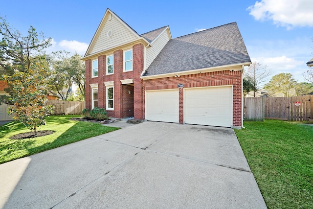 front facade with a front yard