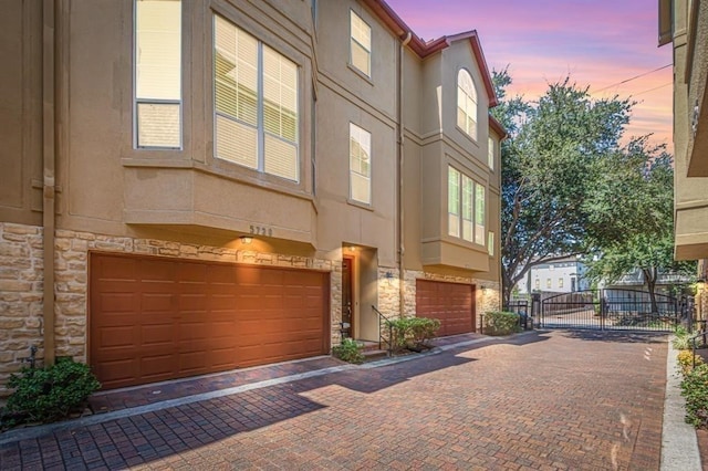 view of front of house with a garage