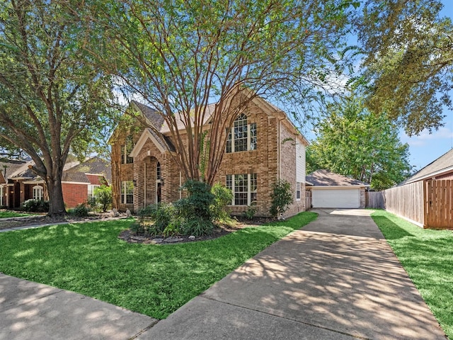 view of front facade with a front yard