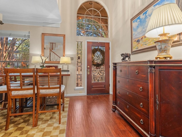 entryway featuring hardwood / wood-style flooring