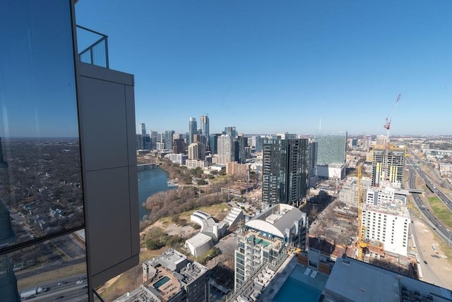 city view with a water view