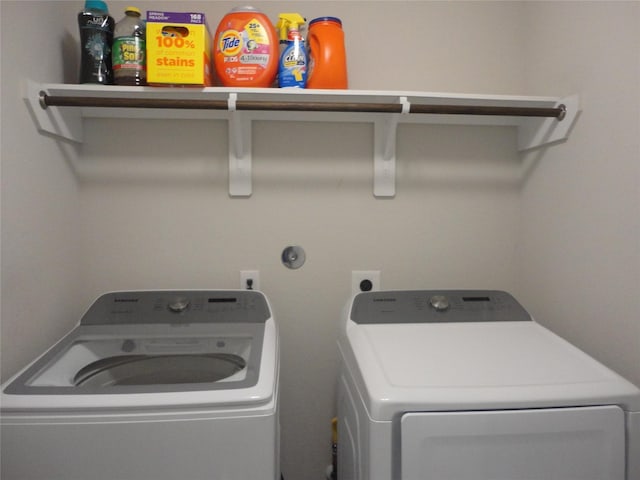 laundry area featuring independent washer and dryer