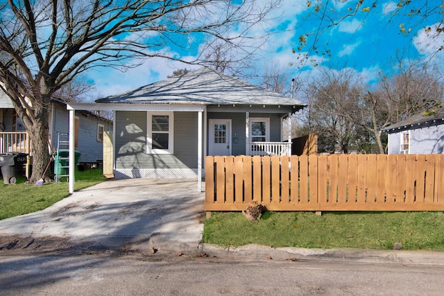 bungalow-style home with a porch