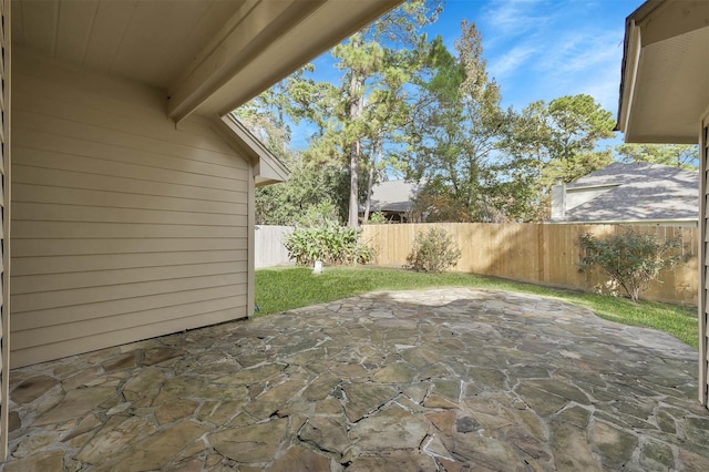 view of patio / terrace featuring a fenced backyard