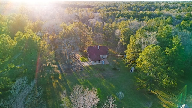 aerial view with a forest view