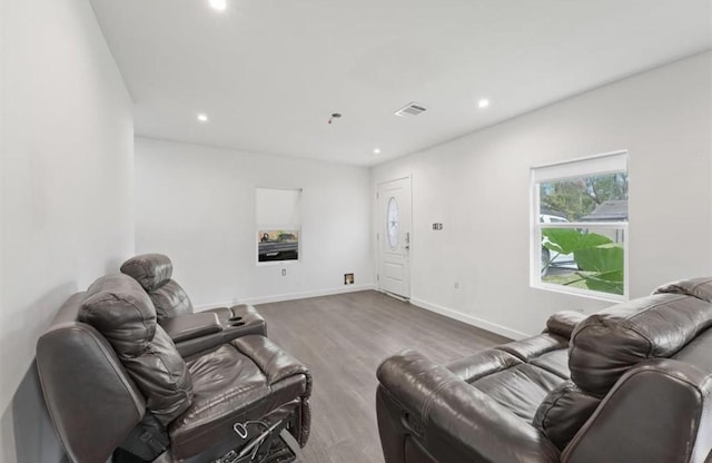 living room featuring hardwood / wood-style flooring