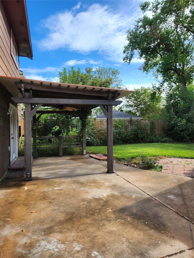 view of patio / terrace with a carport