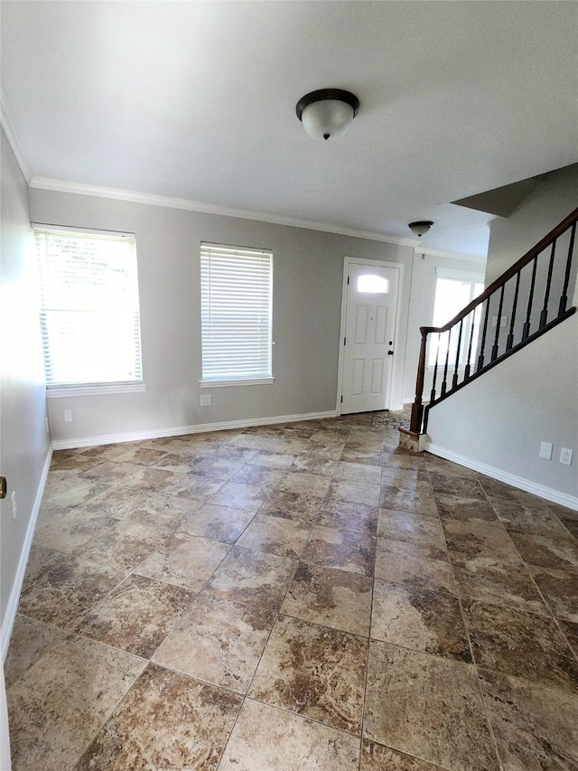 entryway with ornamental molding