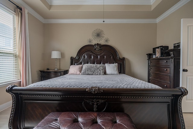 bedroom featuring crown molding