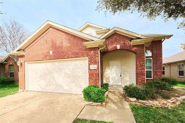 view of front property with a garage