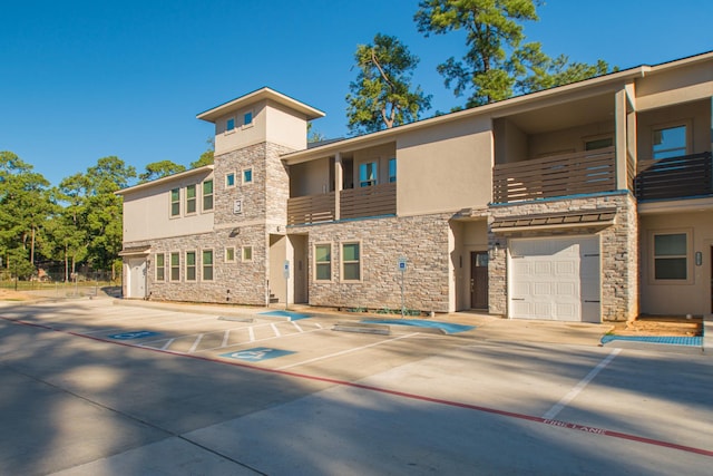 view of property featuring a garage