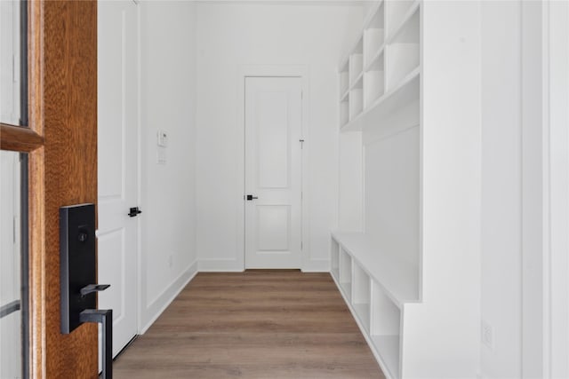 mudroom featuring light hardwood / wood-style floors