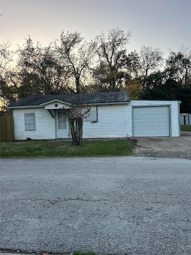 view of single story home