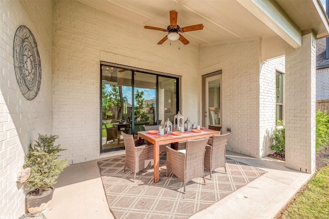 view of patio with ceiling fan