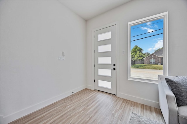 foyer entrance featuring light hardwood / wood-style flooring