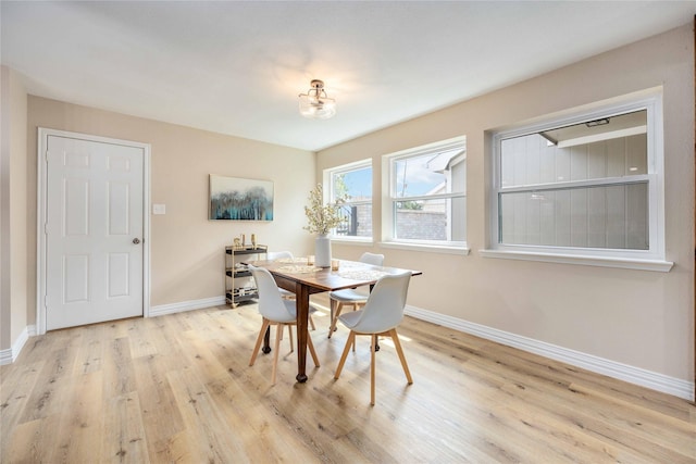 dining room featuring light wood-type flooring