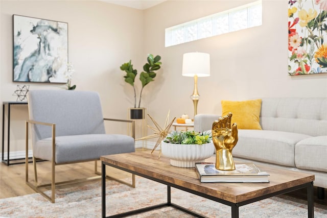 living room featuring light hardwood / wood-style floors