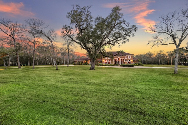 view of home's community featuring a yard