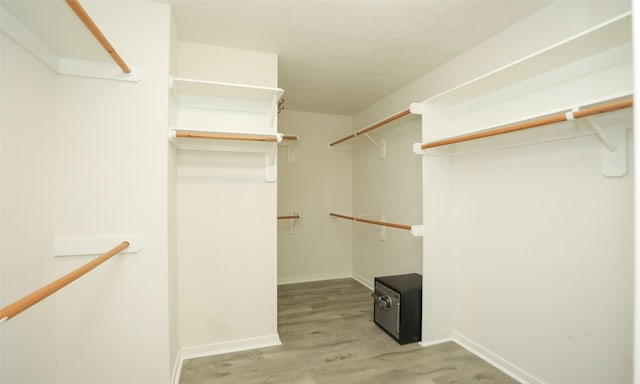 spacious closet featuring light wood-type flooring