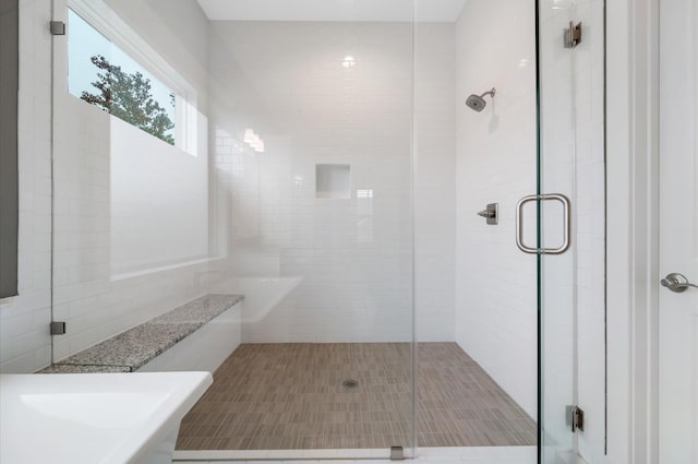 bathroom with walk in shower