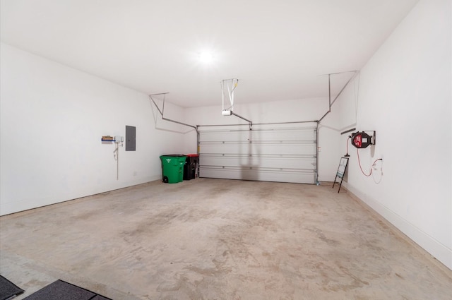 garage with electric panel