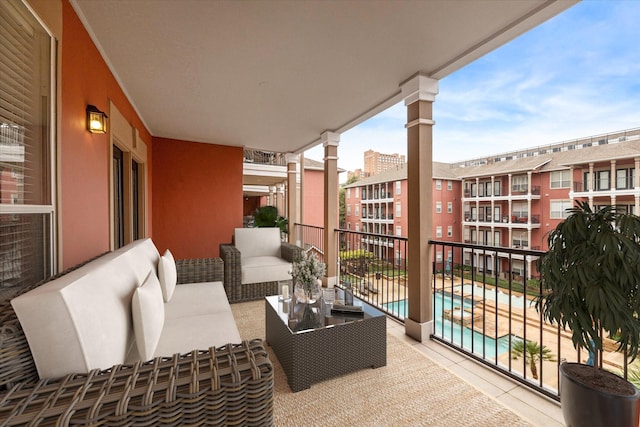 balcony featuring an outdoor hangout area