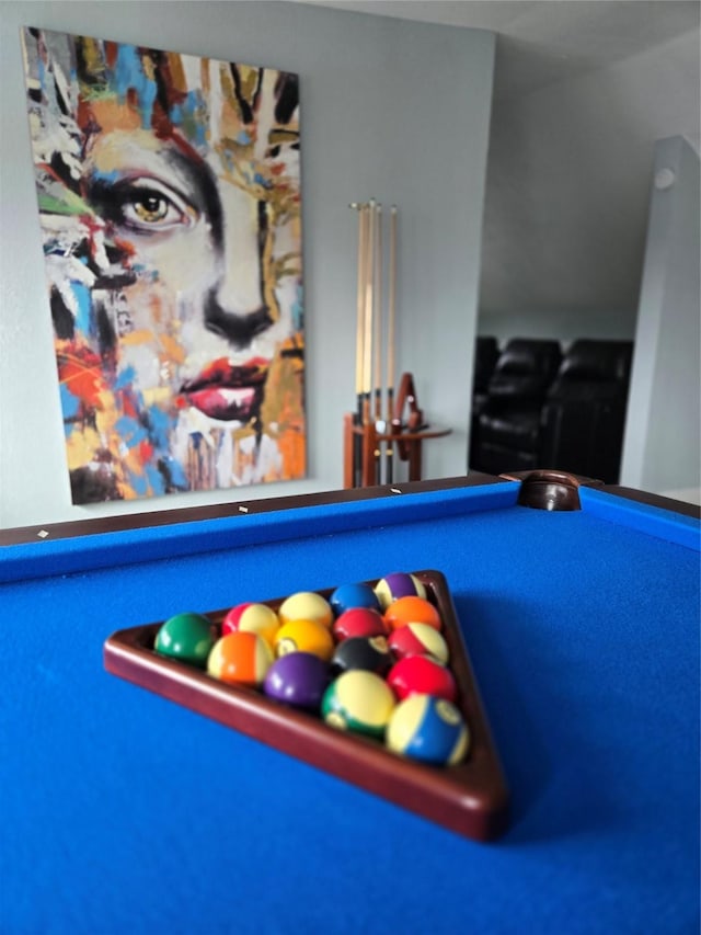 recreation room with billiards