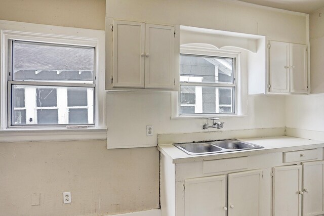 7025 Canal St, Houston, TX 77011 - kitchen featuring light countertops, white cabinets, and plenty of natural light